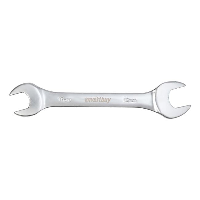 SBT-UWS-17-19p1 Ключ рожковый на 17 мм, 19 мм, хромированный, 40X, Smartbuy tools