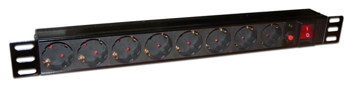 Блок розеток 19, 8 розеток TWT TWT-PDU19-10A8P-1.8 10A 250V, шнур питания 1,8м