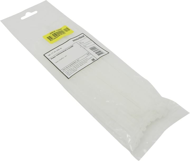 Smartbuy <SBE-CT-25-200-w White> Стяжка нейлоновая, неоткрыв. 200 мм, уп-ка  100  шт