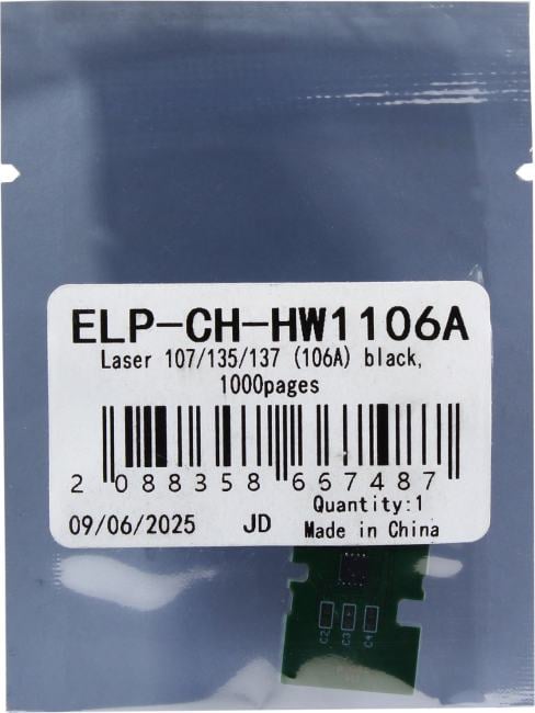 <ELP-CH-HW1106A> Чип для картриджа  W1106A  (106A)  Black, 1K