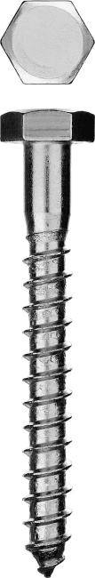 Зубр <300450-12-100-200> Шурупы ШДШ с шестигранной головкой (DIN 571), 100 х 12 мм, 200 шт, ЗУБР