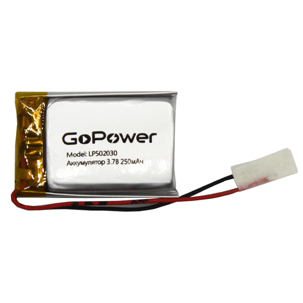 GoPower 00-00019579 Аккумулятор Li-Pol GoPower LP502030 PK1 3.7V 250mAh (1/250)