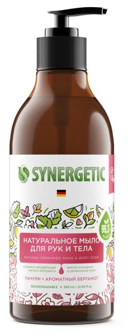 Мыло Synergetic жидкое 0.38л  пачули/ароматный  бергамот  флакон (105001)