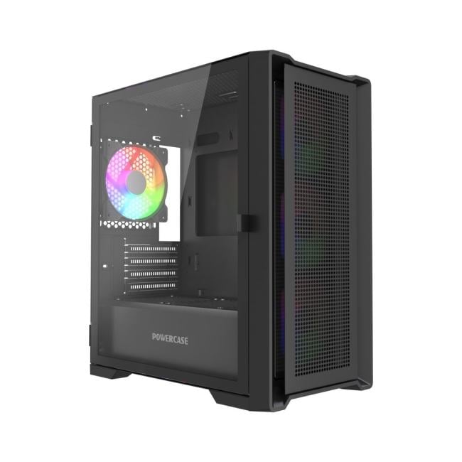 Powercase Alisio Micro X4B V2 LE, Tempered Glass, 4х 120mm ARGB PWM fans, чёрный, mATX [без встроенного хаба] (CAMCXB-A4-LE)