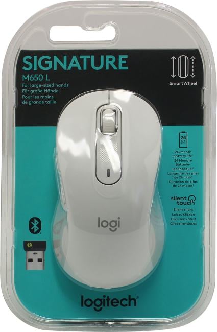 Logitech M650L Off-White Wireless Signature Mouse <910-006238/910-006389> (RTL)  USB  5btn+Roll