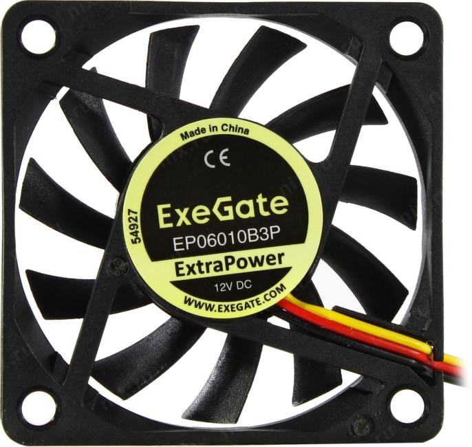 Exegate EX297028RUS Вентилятор 12В DC ExeGate ExtraPower EP06010B3P (60x60x10 мм, 2-Ball (двойной шарикоподшипник), 3pin, 3000RPM, 24dBA)