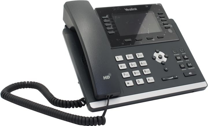Проводной телефон SIP YEALINK SIP-T46U, 16 аккаунтов, цветной экран 4.3" LCD-экран 480х272, 2 порта USB,  BLF,  PoE, GigE, без БП, шт