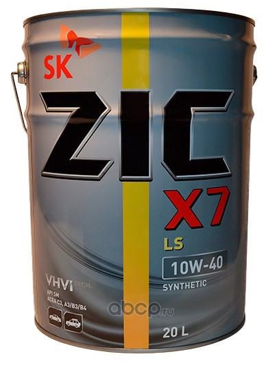 ZIC 192620 Масло моторное ZIC X7 LS 10W40 синтетическое 20  л  Масло  моторное синтетическое