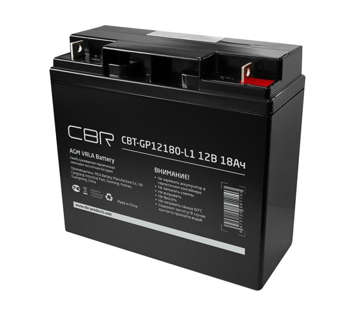 Аккумулятор CBR CBT-GP12180-L1, VRLA, 12В, 18Ач, клеммы L1