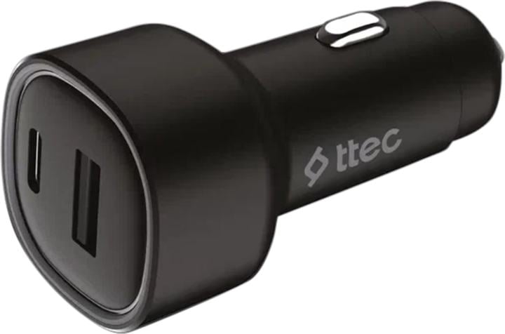 2CKP02LS TTEC SmartCharger Duo PD 48W Vehicle Fast Charger USB-C+USB-A с кабелем USB-C-Lightning. Цвет: черный