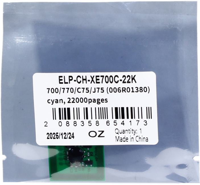 <ELP-CH-XE700C-22K> Чип Xerox 700/770/C75/J75  (006R01380)  Cyan,22K