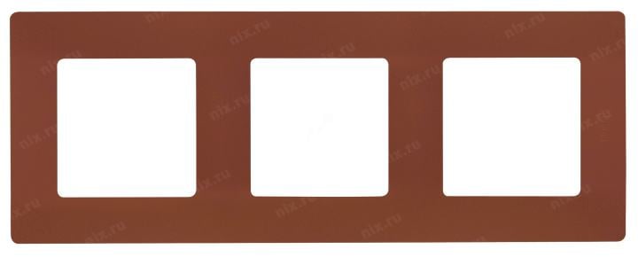 Legrand 672573 ETIKA Рамка 3 поста какао (672573)