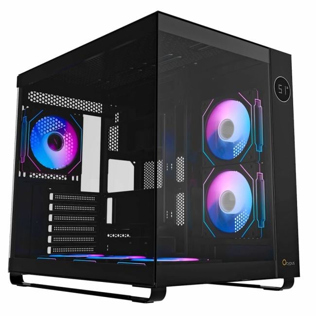 корпус Ocypus Iota C70 BK Curve ARGB Digital, ATX, Type-C*1, USB3.0*2, REAR 1x120mm ARGB, MB SIDE 3x120mm ARGB