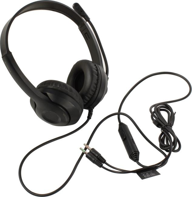 Наушники с микрофоном A4Tech Fstyler FH100U <Stone Black> (USB,шнур  2м,  с  регулятором громкости)