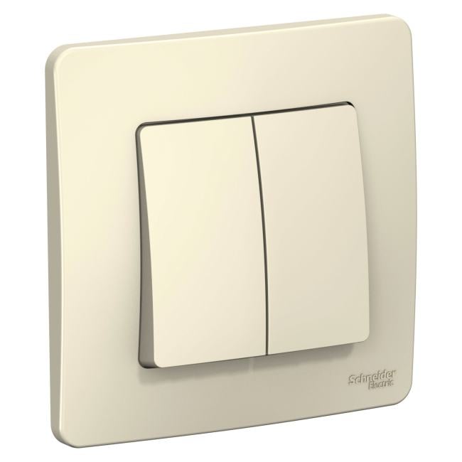 Schneider Electric BLNVS010502 BLANCA С/У 2-клавишный ВЫКЛЮЧАТЕЛЬ  (cх.5),  10А,  250B, МОЛОЧНЫЙ