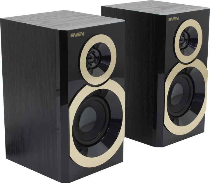 SVEN SPS-619 GOLD, чёрный, акустическая система 2.0, мощность 2х10 Вт(RMS)
