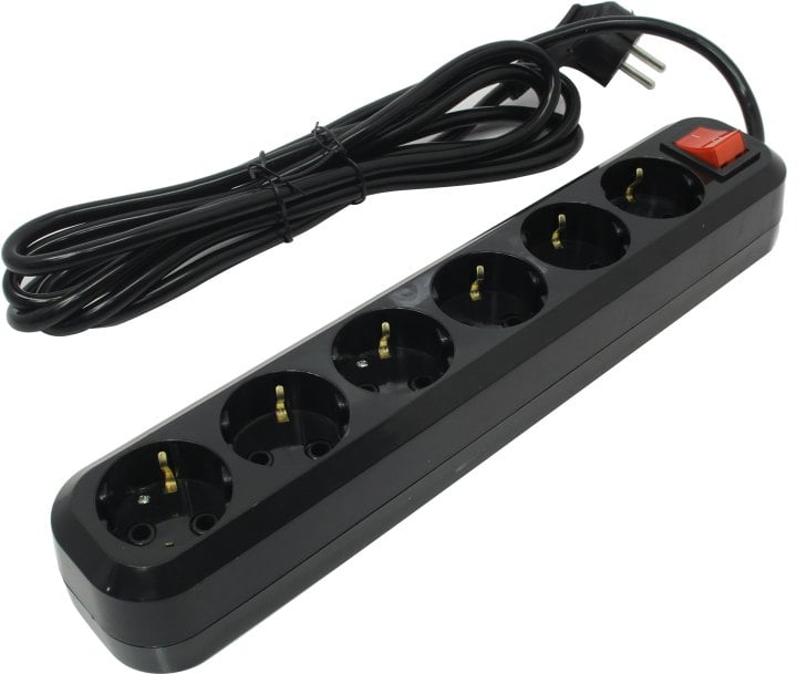 5bites SP6B-330 Сетевой фильтр 6S / 3*1.5MM2 / 16A / ABS / 3M / BLACK