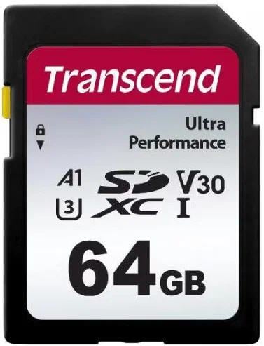 Transcend TS64GSDC340S Карта памяти SDXC Transcend 340S, 64 Гб, UHS-I Class U3 V30 A2