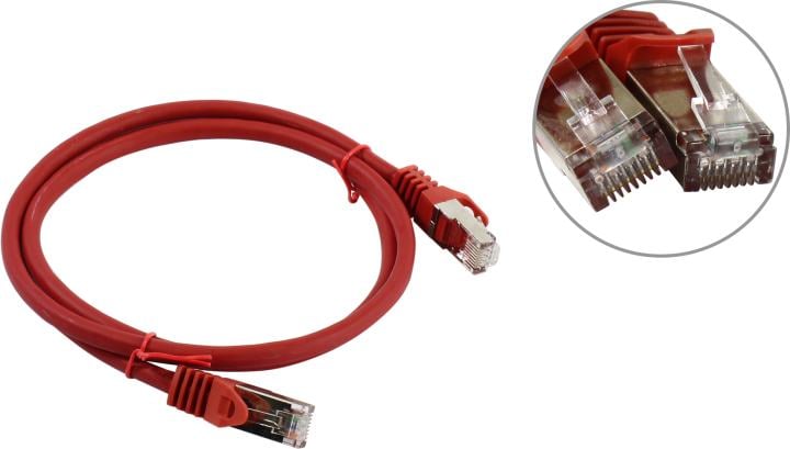 Кабель ACD Патч-корд ACD-LPS6AZ-10C |ACD-LPS6AZ-10C| Cat6a SSTP 26AWG 4Pair, CU, LSZH, Вишневый, 1м 