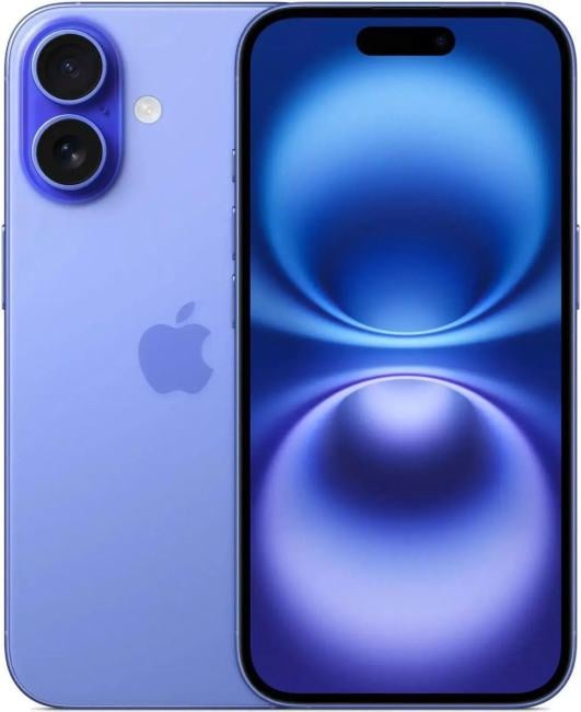 Apple iPhone 16 <MYEC3HN/A 128Gb Ultramarine> (A18, 6.1"  2556x1179  OLED,  5G+WiFi+BT, 48+12Mpx)