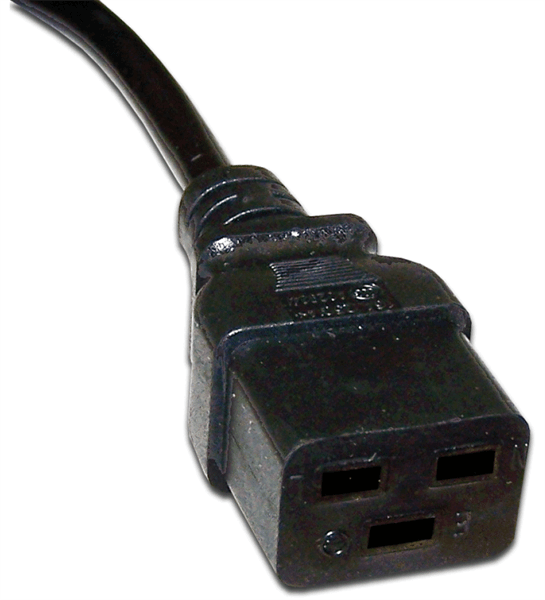 LAN-PP19/20-3.0-BK Шнур питания C19-C20, 3х1.5, 220В, 16А, черный,  3  метра