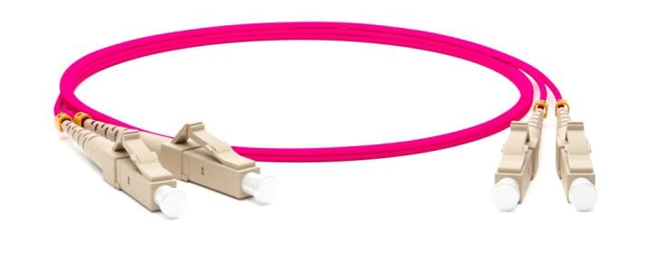 Кабель Hyperline  FC-D2-504-LC/PR-LC/PR-H-2M-LSZH-MG Патч-корд волоконно-оптический (шнур) MM 50/125, OM4, LC-LC, duplex, 10G/40G, LSZH, 2м (050588)