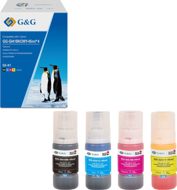 Чернила G&G GG-GI41BKCMY-45ml*4 для Canon PIXMA G1420/G2420/G2460/G3420/G3460