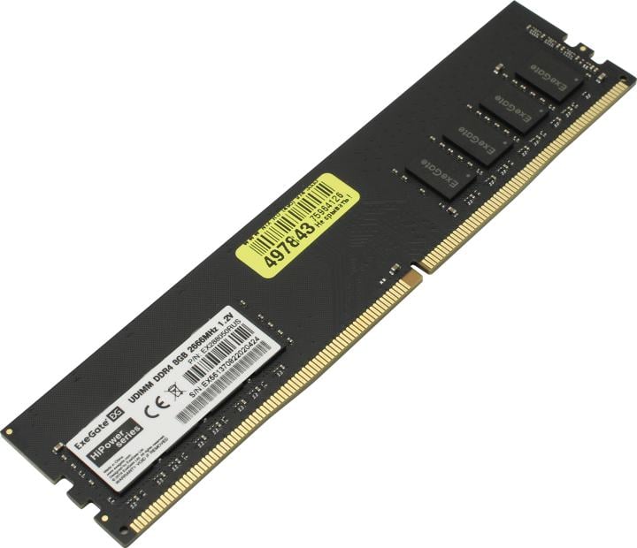Exegate EX288050RUS Модуль памяти ExeGate HiPower DIMM DDR4 8GB <PC4-21300> 2666MHz
