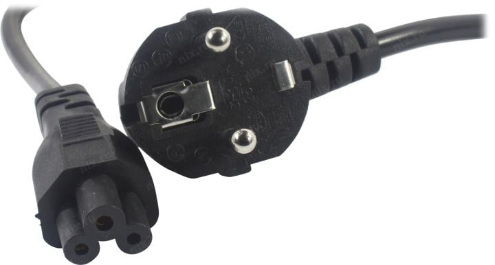 Exegate EX297813RUS Кабель питания ноутбуков ExeGate Power PC5-0,5P (Евровилка Schuko->C5, VDE-250V-3*0.5mm2, медь, черный, 6A, 0.5м)