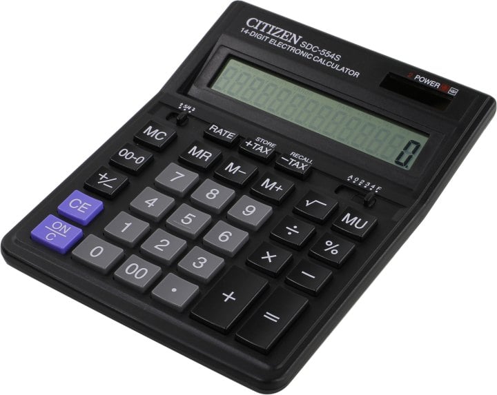 Калькулятор настольный Citizen SDC-554S 14-разрядный черный