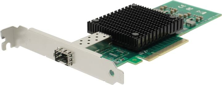 Exegate EX296227RUS Сетевой адаптер ExeGate EXE-X520-DA1 (PCI-E x8 v3.0, порты 1xSFP+ 10Gb/s (10/5/2.5/1Gb/s, 100Mb/s), Server NIC Intel Chipset JL82599EN)
