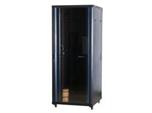Рэковая стойка Wize Pro [W27UR] 19”, 27U, 600х600 мм, передняя дверь стеклянная, задняя дверь - металл, вент.панель из 2 вентиляторов, колеса, полки 2U - 5 шт, заглушки 2U - 5 шт, рэковые гайки: 20 шт, сталь,черный (4 места)