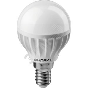 ОНЛАЙТ <OLL-G45-6-230-4K-E14> (E14, 470 люмен, 4000К,  6Вт,  220-240В)