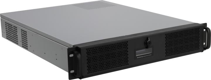 Server Case 2U Procase <GE201-B-0> MicroATX без БП Black, LCD  display, с дверцей