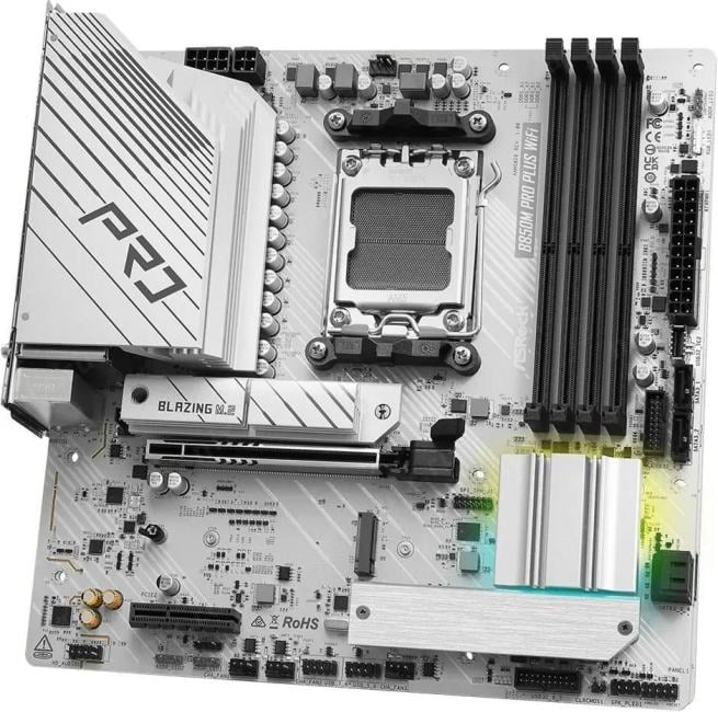 Материнская плата Asrock B850M Pro Plus WiFi Socket AM5 AMD B850 4xDDR5 mATX AC`97  8ch(7.1) 2.5Gg RAID+HDMI+DP