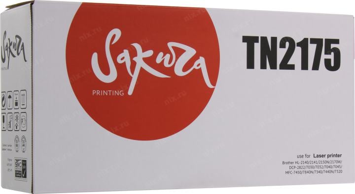 Картридж SAKURA TN2175  для  Brother  DCP-2822/7030/7032/7040/7045, MCF-7320/7440/7840,HL-2140/2150