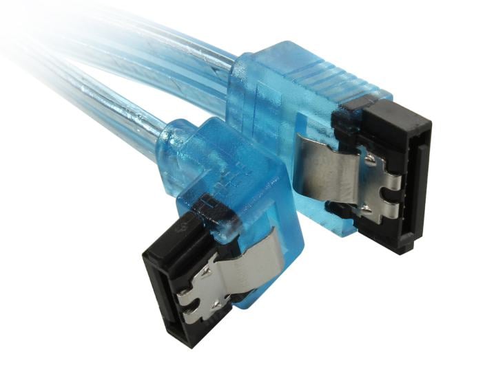 Кабель Vention SATA 3 M/SATA 3 M угол 90 с защелками, голубой - 0.5 м Кабель Vention SATA 3 M/SATA 3 M угол 90 с защелками, голубой - 0.5 м