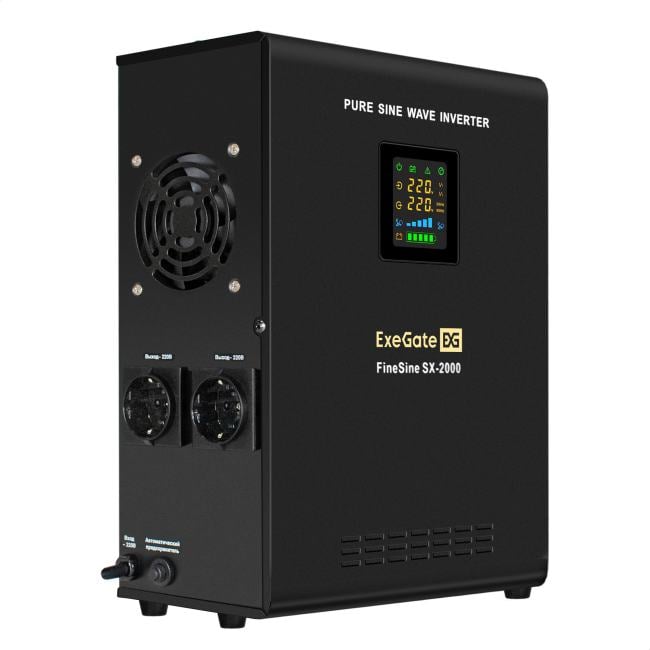 UPS 2000VA ExeGate FineSine <SX-2000> <EX296001RUS> LCD,  Schuko, без АКБ
