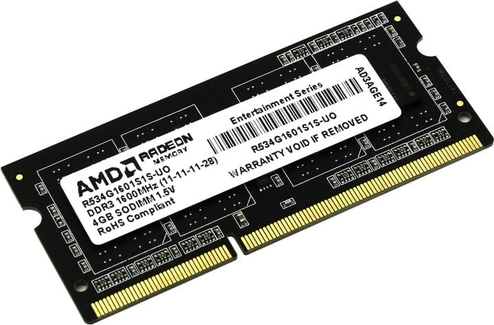 AMD <R534G1601S1S-U(O)> DDR3 SODIMM 4Gb <PC3-12800> CL11  (for  NoteBook)