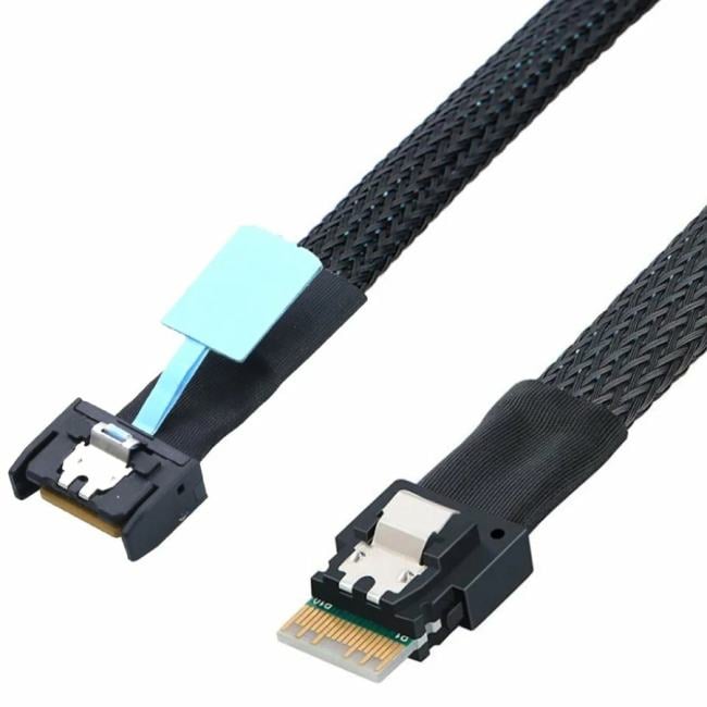 Кабель JPC P4900DN00800-3 Cable Slimline SASx4 38P (SFF8654, прямой Straight Type)  -TO-  Slimline SASx4 38P (SFF8654, (прямой Straight Type) , 85 Ohm, L:80cm (C5454)