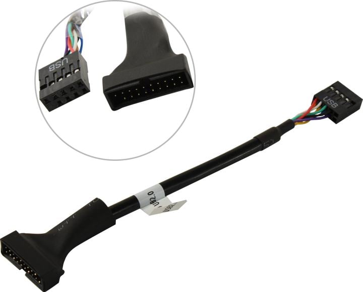 ExeGate <EX-CC-U3U2-0.15> Кабель-переходник USB 2.0 (9F) -> USB3.0  (19M) 0.15м <EX294785RUS>
