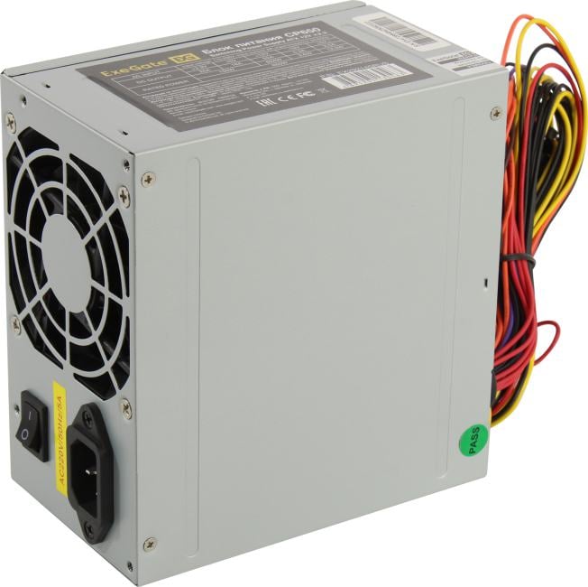 Exegate EX292145RUS-S Блок питания 650W ExeGate CP650 (ATX, SC, 8cm fan, 24pin, 4+4pin, PCI-E, 3xSATA, 2xIDE, кабель 220V с защитой от выдергивания)
