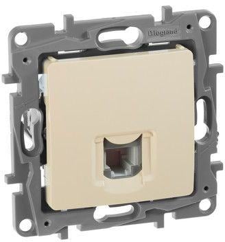 Legrand Etika Слоновая кость Розетка телефонная (RJ11).