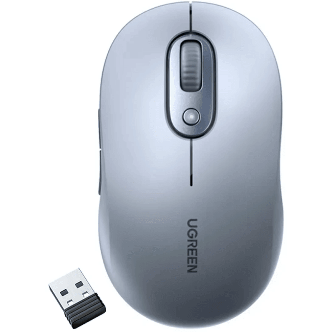 75129_ Мышка компьютерная беспроводная UGREEN M556 (75129) Multi-mode Wireless  Mouse  BT&GHz.  Цвет: серый
