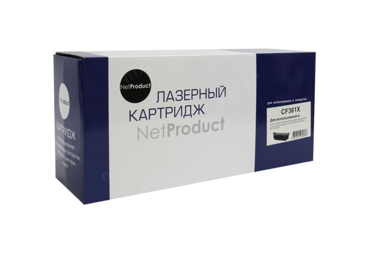 Картридж NetProduct N-CF361X, для HP CLJ Enterprise M552, голубой, 9,5K