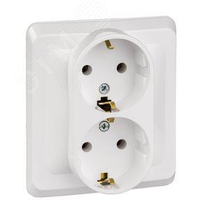 Schneider Electric Этюд <PC16-007B> Розетка  двойная (2К+З, белый)