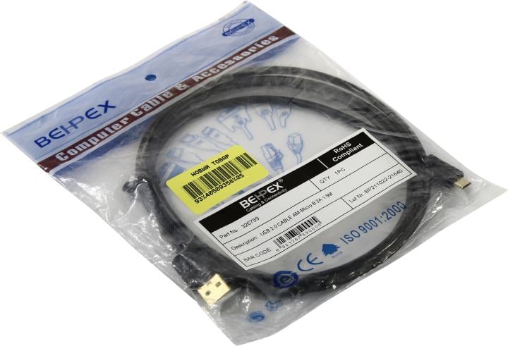 BEHPEX <326759>  Кабель  USB2.0  AM-->micro-B 1.5м
