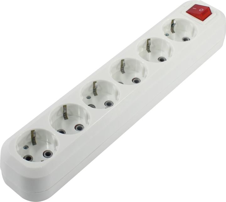 Smartbuy <SBE-16-6-00-ZS> Колодка бытовая c выключателем и заземлением  (16A, 6 розеток)
