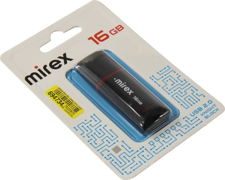 Флеш накопитель 16Gb USB 2.0 Mirex KNIGHT, черный (13600-FMUKNT16)
