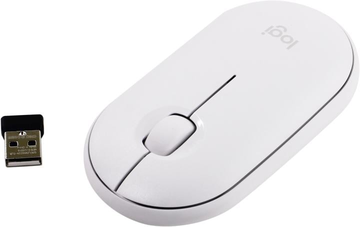 Logitech Pebble M350 White Wireless Mouse <910-005716/910-005541>  (RTL) USB 3btn+Roll
